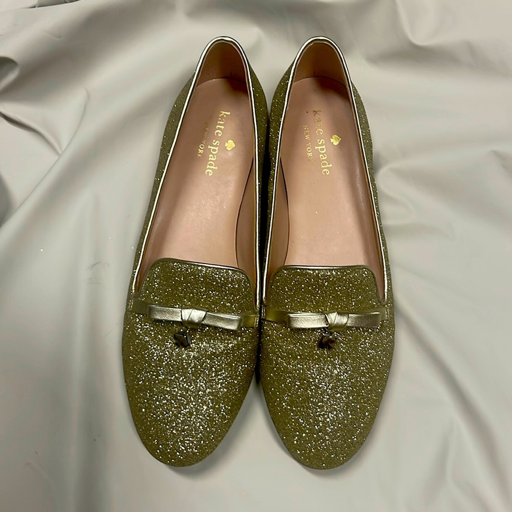 Size 9 Kate Spade Gold Glitter Loafers